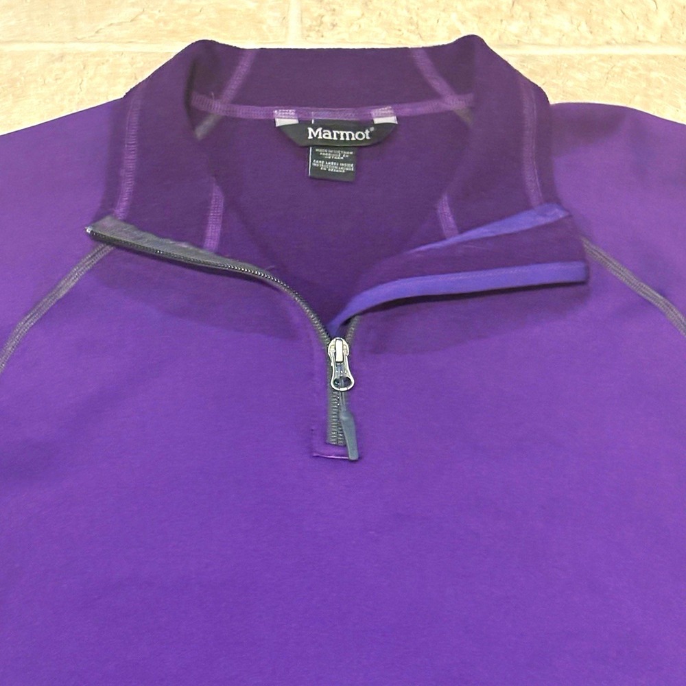Marmot Womens L Purple 1/4 Zip Mock Neck Long Sleeve Stretch Fleece Pullover